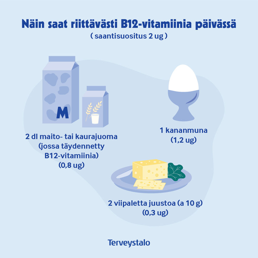 Näin huolehdit riittävästä B12-vitamiinin saannista päivässä