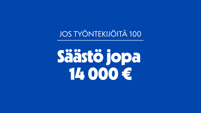 Kuvassa: Jos työntekijöitä 100, rokotteen tuoma säästö on jopa 14 000 euroa.