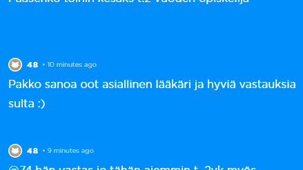 Jodel-kommentti "pakko sanoa oot asiallinen lääkäri ja hyviä vastauksia sulta"