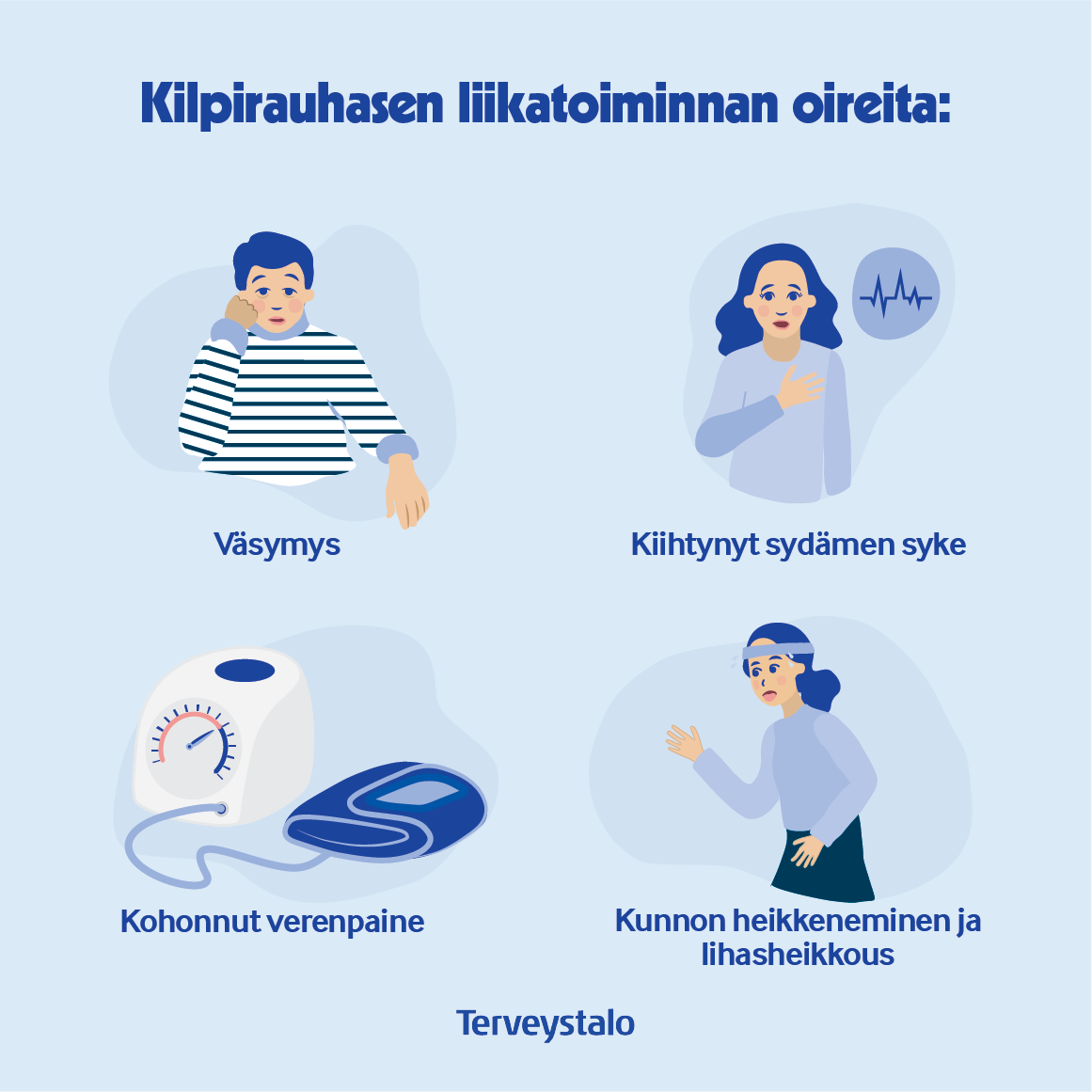 Kilpirauhasen liikatoiminnan oireet