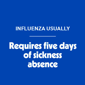 Influenza usually requires five days of sickness absence
